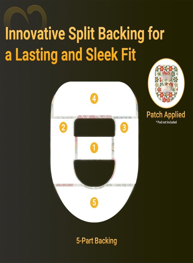 Amolyfe لاصقات أومنيبود 5 المقاومة للماء، عبوة من 20 لاصقة أومنيبود من أموليف مع حزام قابل للتمدد، قابلة للتهوية، لاصق طبي طويل الأمد، علبة معدنية فاخرة بمفصلات (عباد الشمس) - Image 5